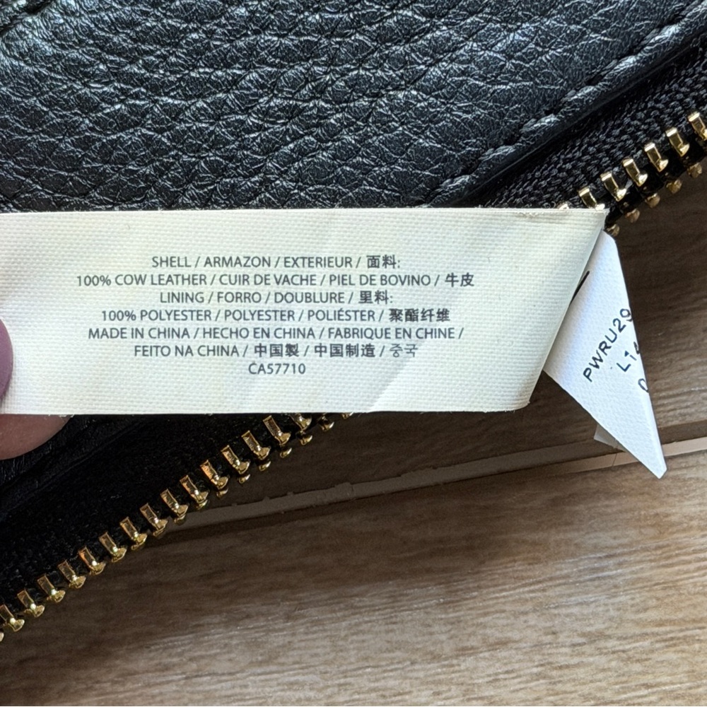 Kate Spade Black Leather Wristlet Pebbled 6.5x4” 2 Zip Compartments - Picture 10 of 13